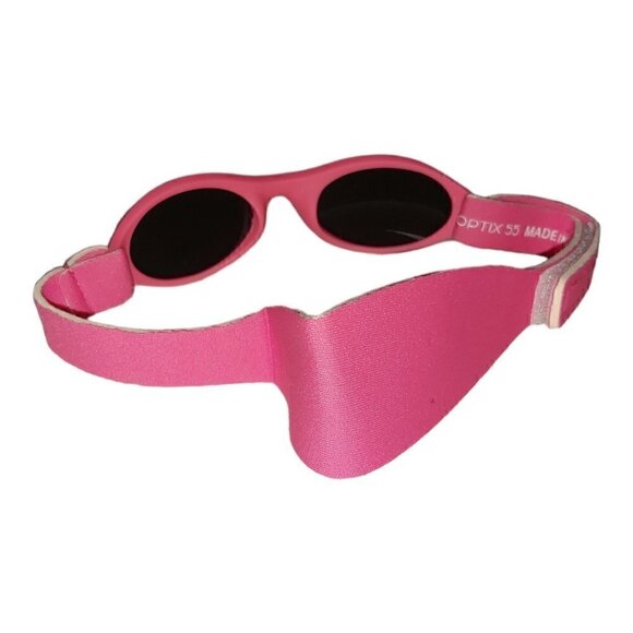 Pink Baby Sunglasses W/Strap For Girls With Purple Case UV400 - Picture 2 of 7